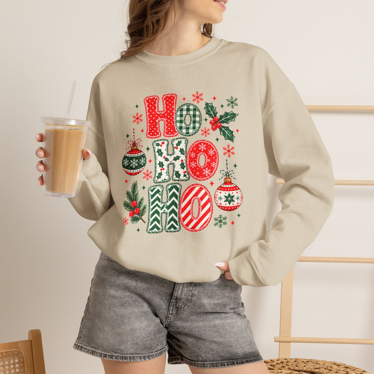 Ho Ho Ho Christmas Sweatshirt, Retro Christmas Crewneck, Gildan Holiday Sweatshirt, Festive Christmas Sweater, Christmas Gift