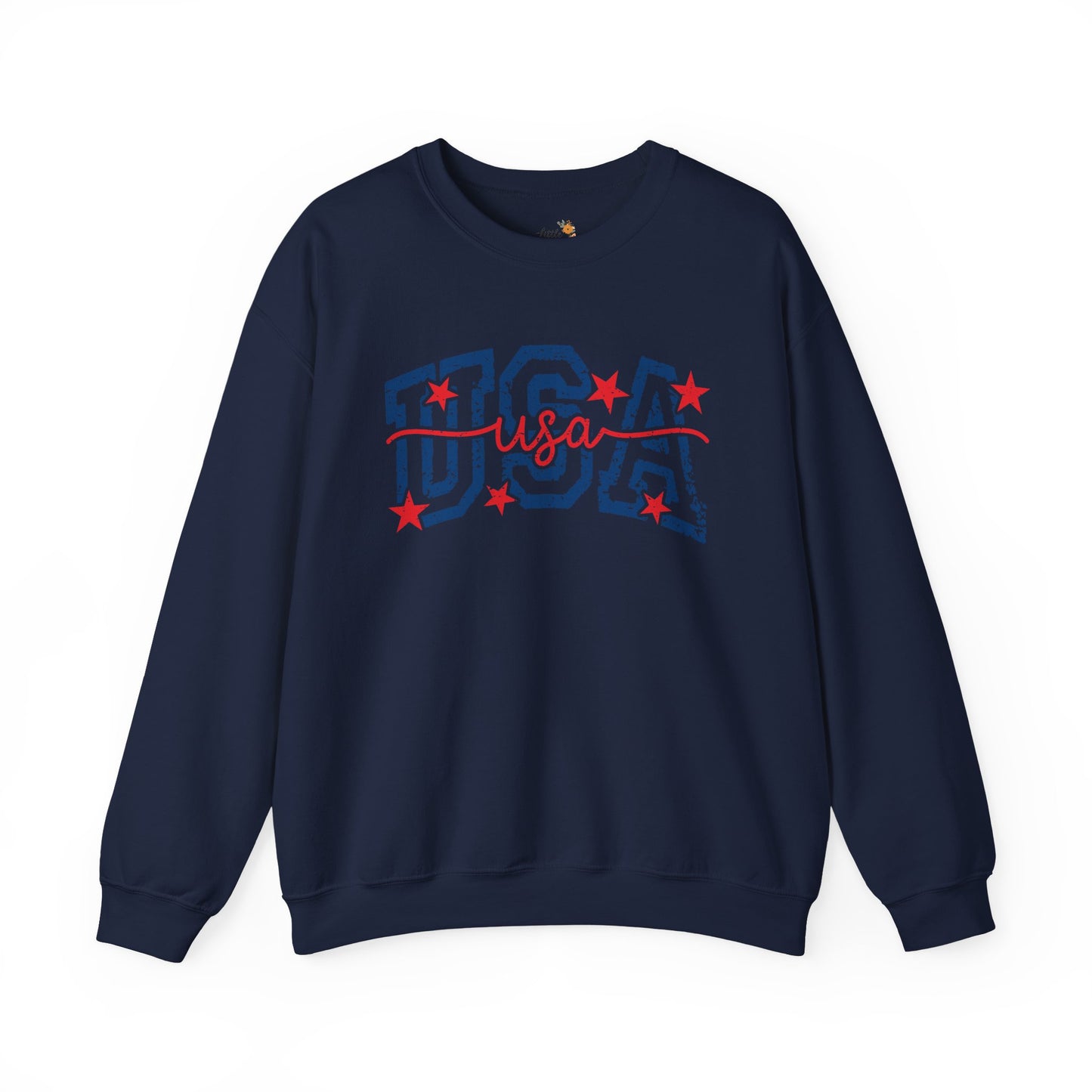 Copy of Feux Laced USA Patchwork Sweatshirt • Preppy Patriotic Crewneck • Coquette Americana Sweatshirt • Red White Blue Mama Style