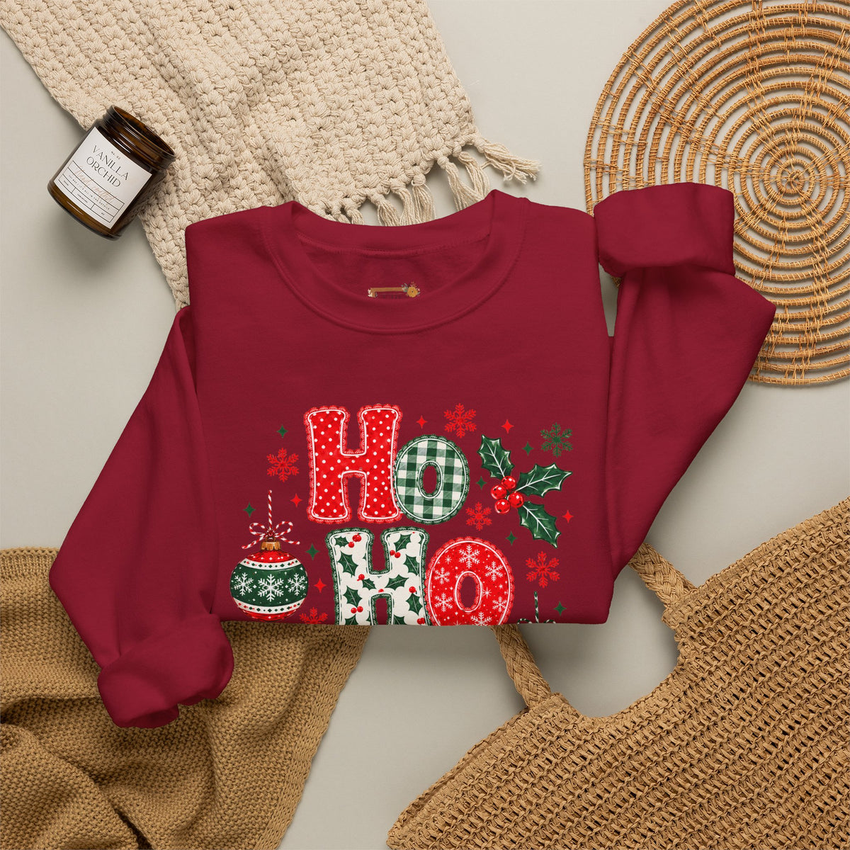 Ho Ho Ho Christmas Sweatshirt, Retro Christmas Crewneck, Gildan Holiday Sweatshirt, Festive Christmas Sweater, Christmas Gift