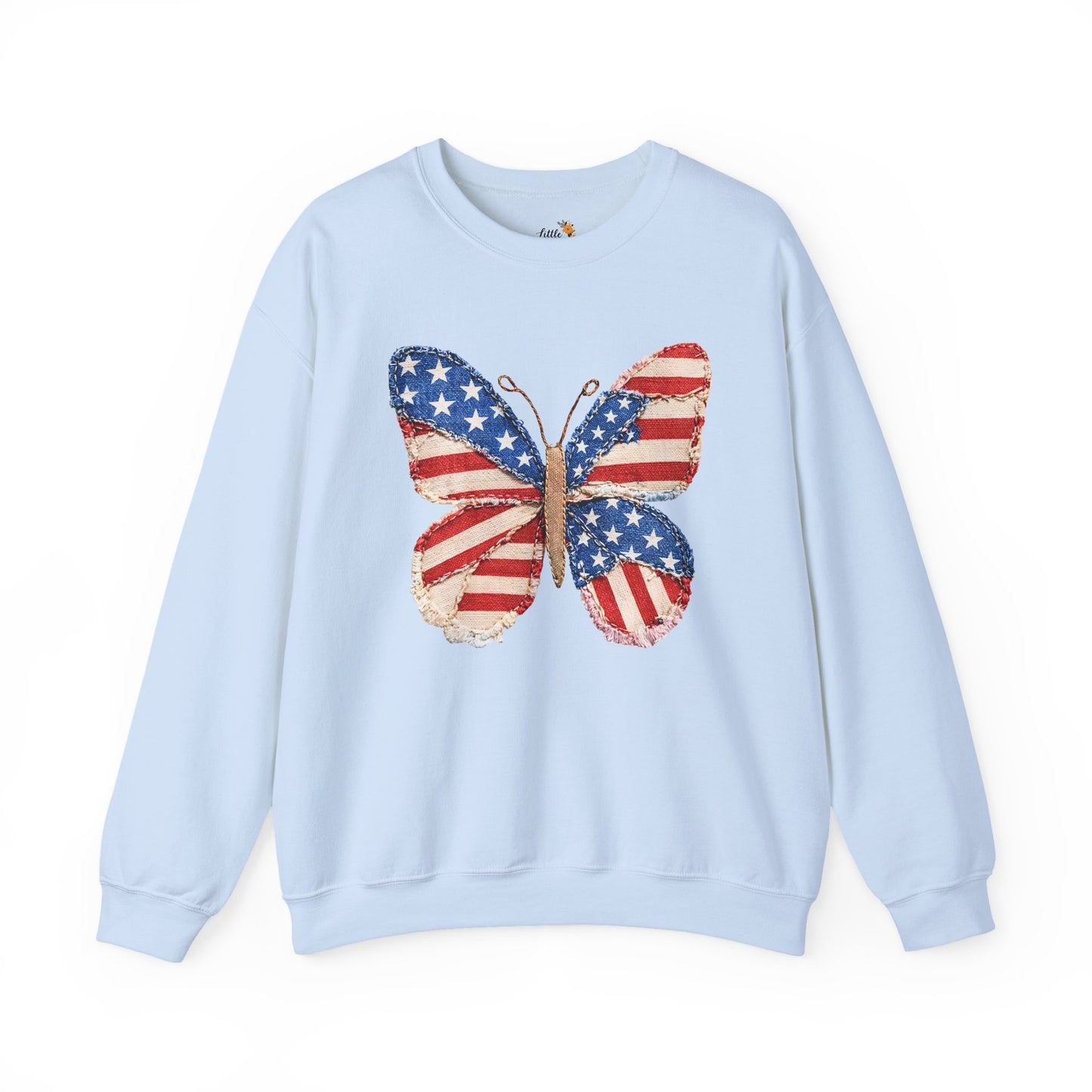 4th of July Butterfly Sweatshirt • Patriotic Butterfly Crewneck • Vintage Americana Red White Blue Graphic
