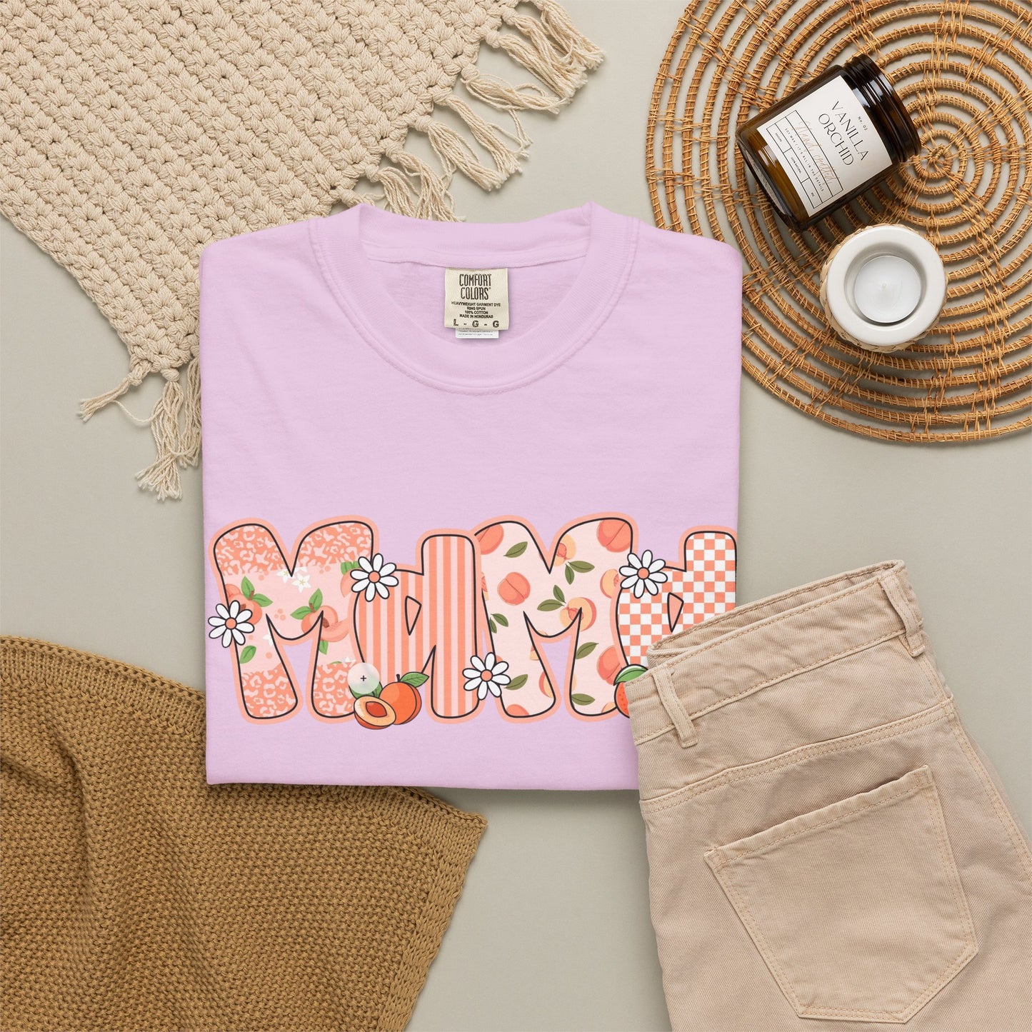 Peach Floral Mama Graphic Tee • Spring Mama Shirt • Soft Girly Mom Shirt • Floral Boutique Style Outfit