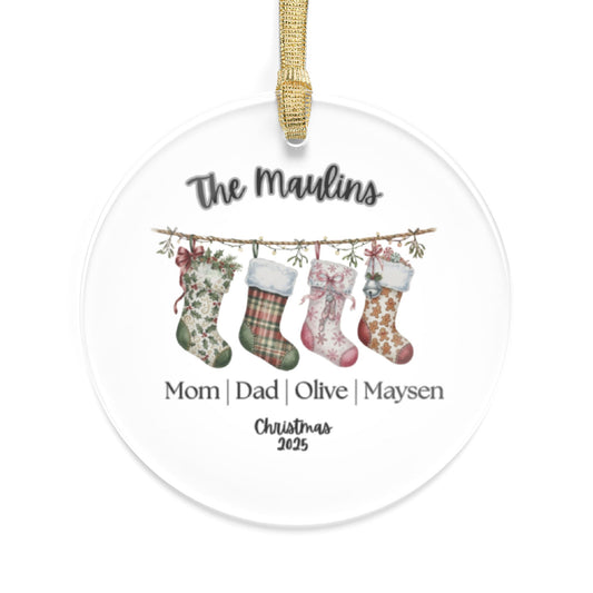 Family Stockings Christmas Acrylic Ornaments