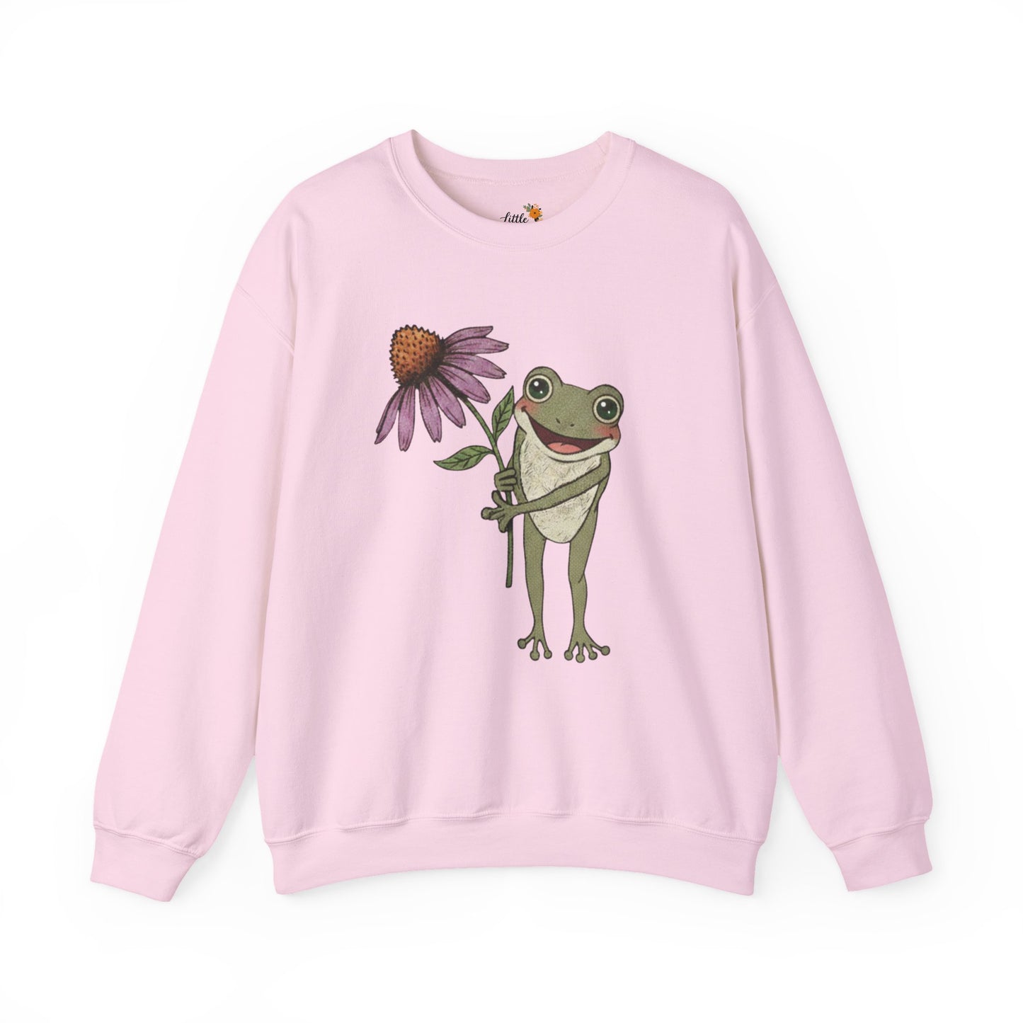 Spring Cottage Frog Sweatshirt • Whimsical Garden Wildflower Crewneck • Cottagecore Floral Pullover