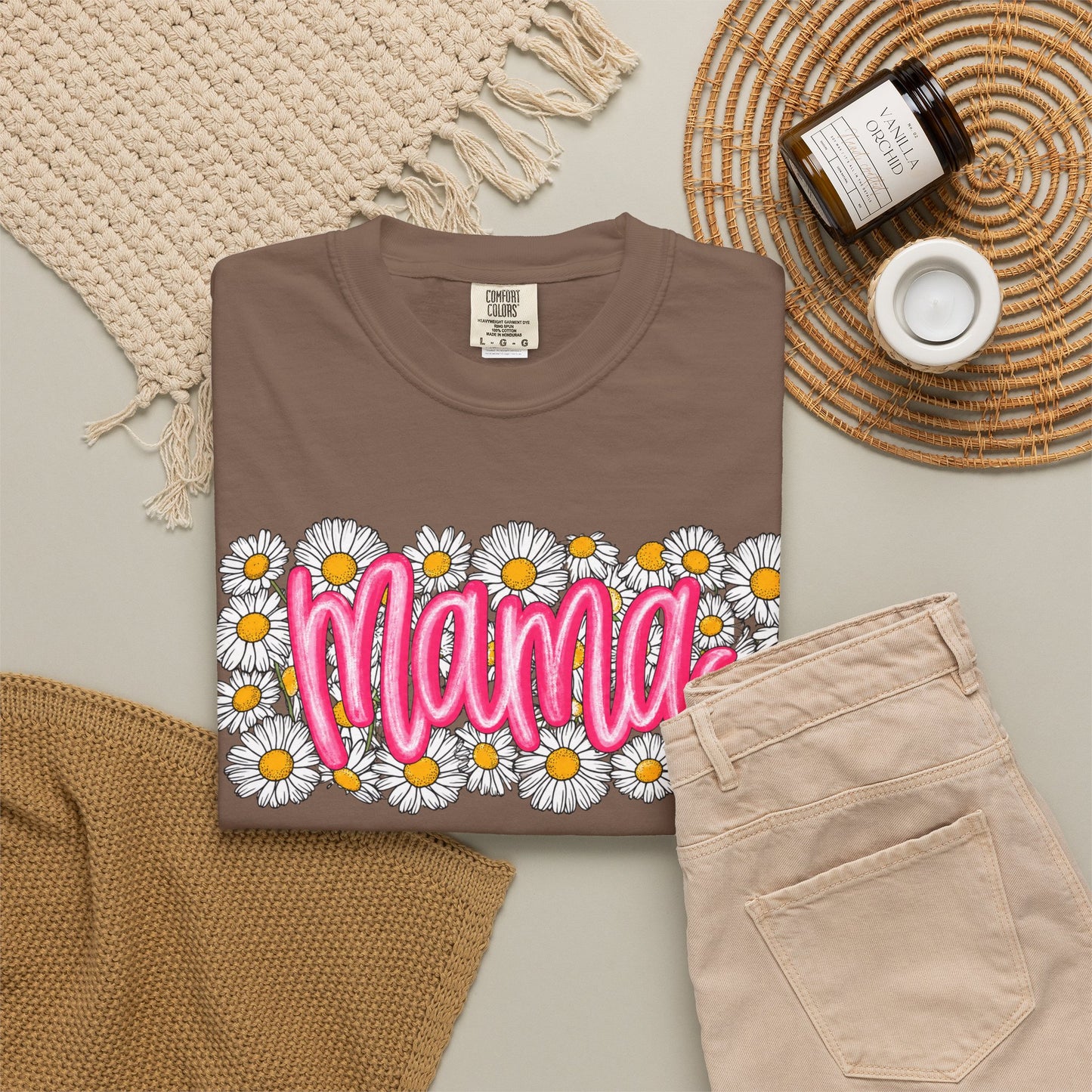 Pink Daisy Mama Shirt • Floral Mama Tee • Spring Mama Graphic Shirt • Cute Feminine Motherhood Outfit