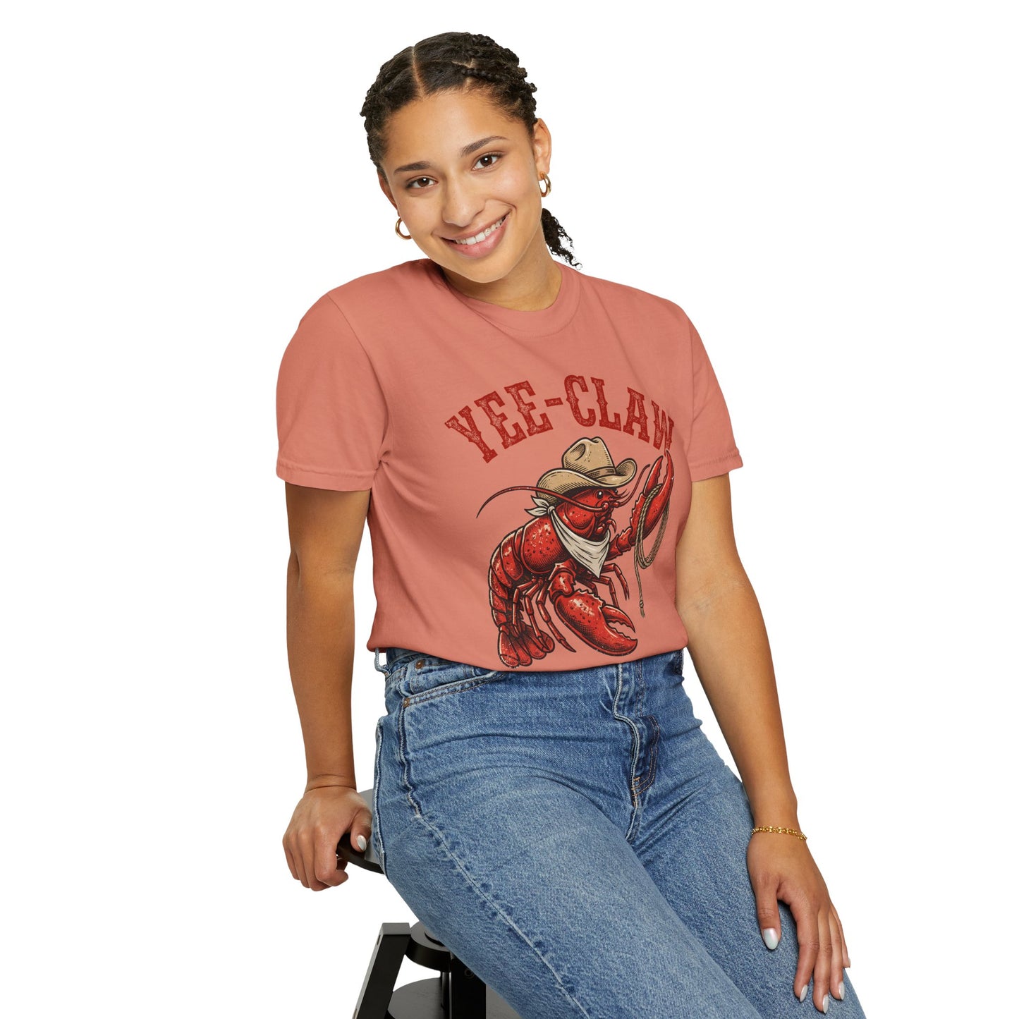 Yee Claw Lobster T-Shirt • Funny Western Cowboy Tee • Country Humor Graphic Shirt