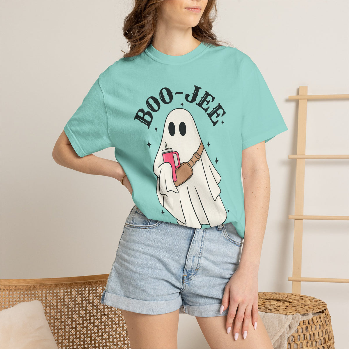 Boo Jee Ghost Shirt, Comfort Colors Halloween Tee, Cute Ghost Shirt, Girly Halloween Graphic Tee, Spooky Season Shirt