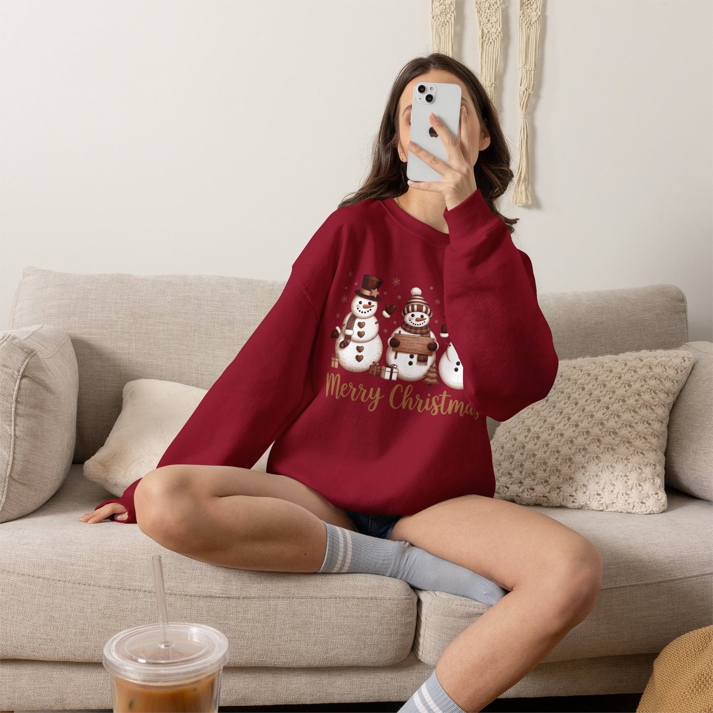 Christmas Snowman Crewneck Sweatshirt – Merry Christmas Holiday Pullover