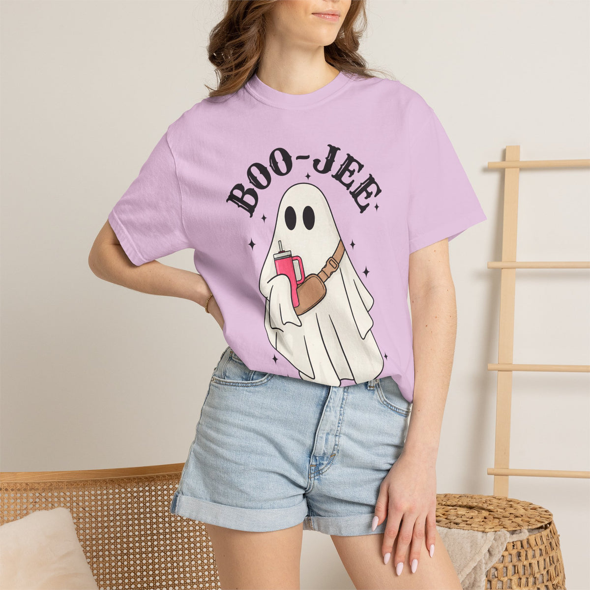 Boo Jee Ghost Shirt, Comfort Colors Halloween Tee, Cute Ghost Shirt, Girly Halloween Graphic Tee, Spooky Season Shirt