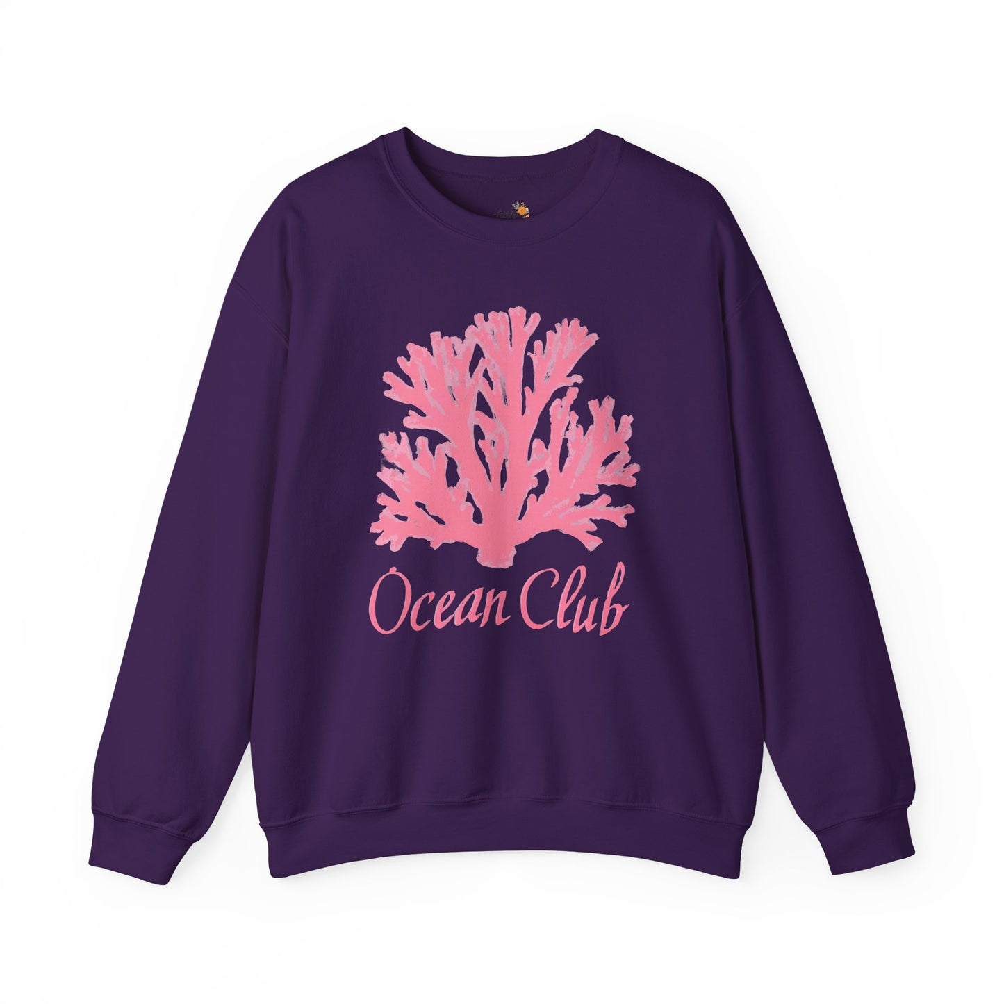 Ocean Club Crewneck • Coastal Summer Sweatshirt • Pink Coral Beach Vacation Pullover • Resort Style