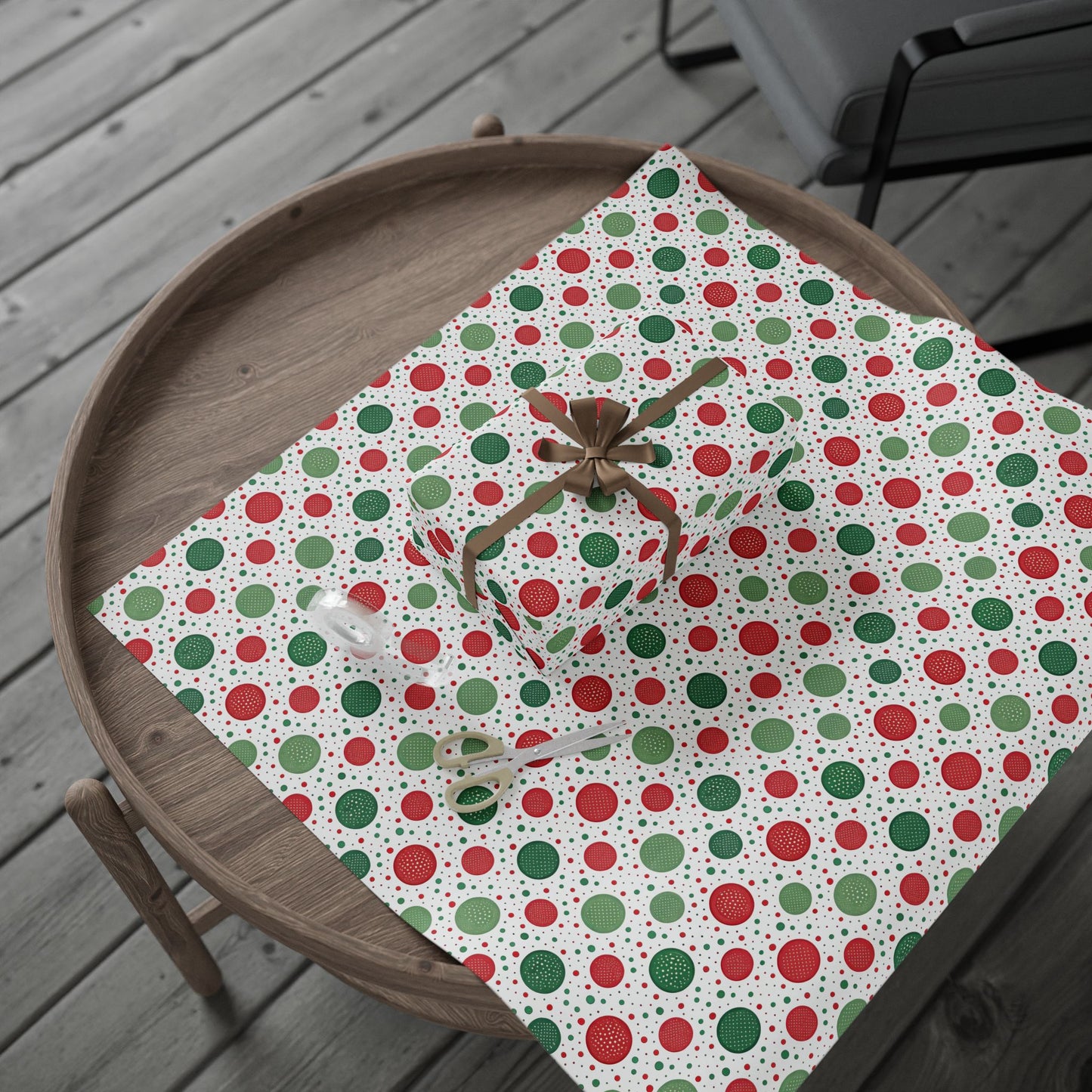 Red & Green Polka Dot Christmas Wrapping Paper | Classic Holiday Pattern | Festive Dots Gift Wrap | Modern Christmas Decor