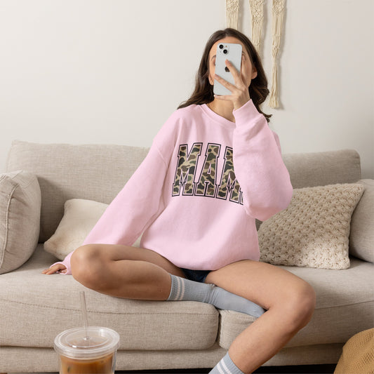 Mama Camo Crewneck Sweatshirt – Camouflage Graphic Mama Pullover, Mother's Day Gift