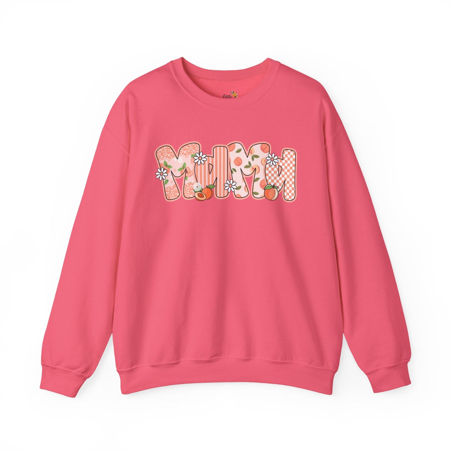 Peach Floral Mama Graphic Sweatshirt • Spring Mama Crewneck • Soft Girly Mom Pullover • Floral Boutique Style Outfit