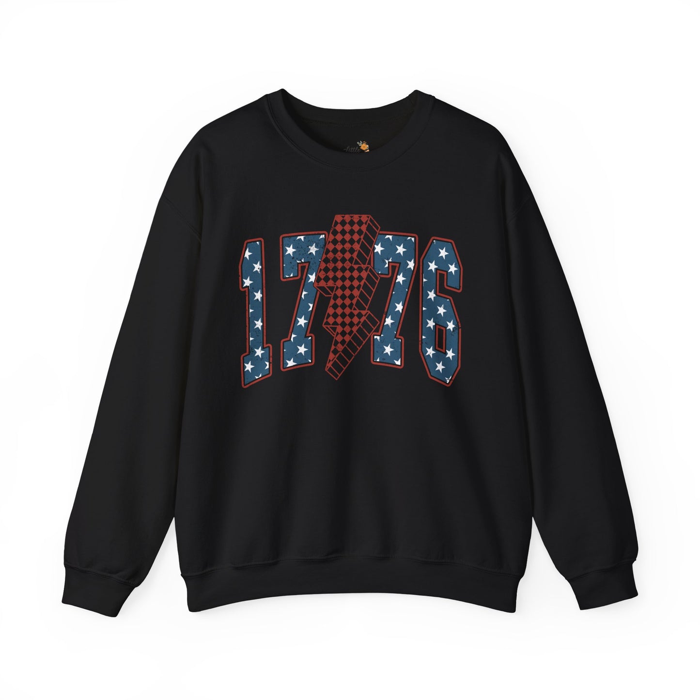 1776 Lightning Bolt Sweatshirt • Patriotic Graphic Crewneck • Americana Red White Blue Bold Statement