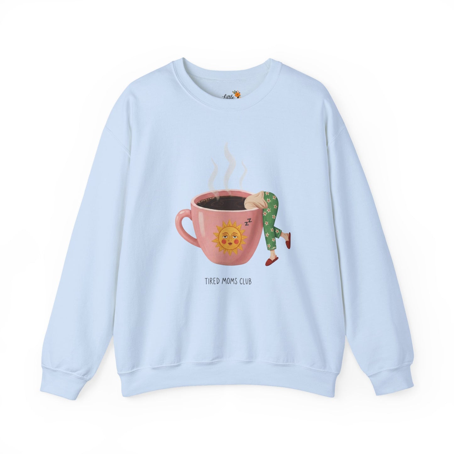 Tired Moms Club Coffee Sweatshirt • Funny Exhausted Mom Crewneck • Relatable Vintage Retro Overstimulated Motherhood