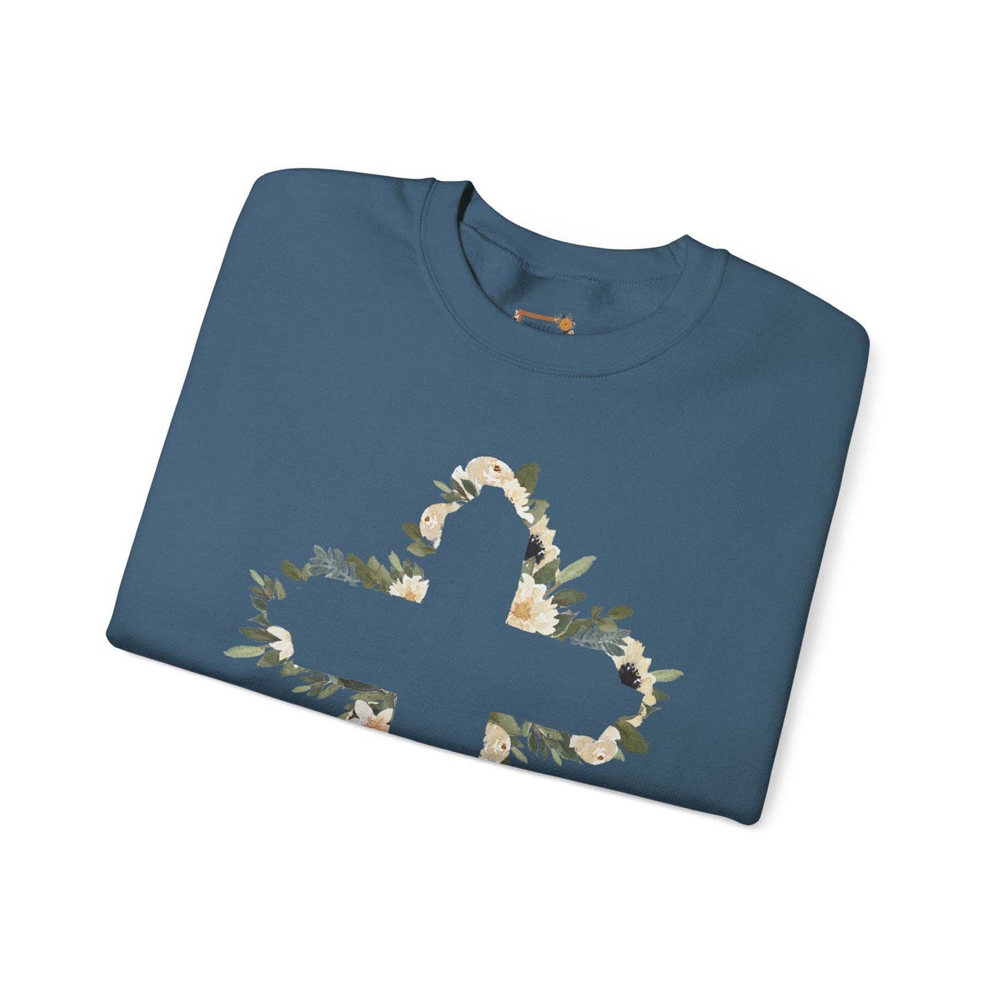 Floral Cross Crewneck Sweatshirt — Christian Faith Floral Pullover