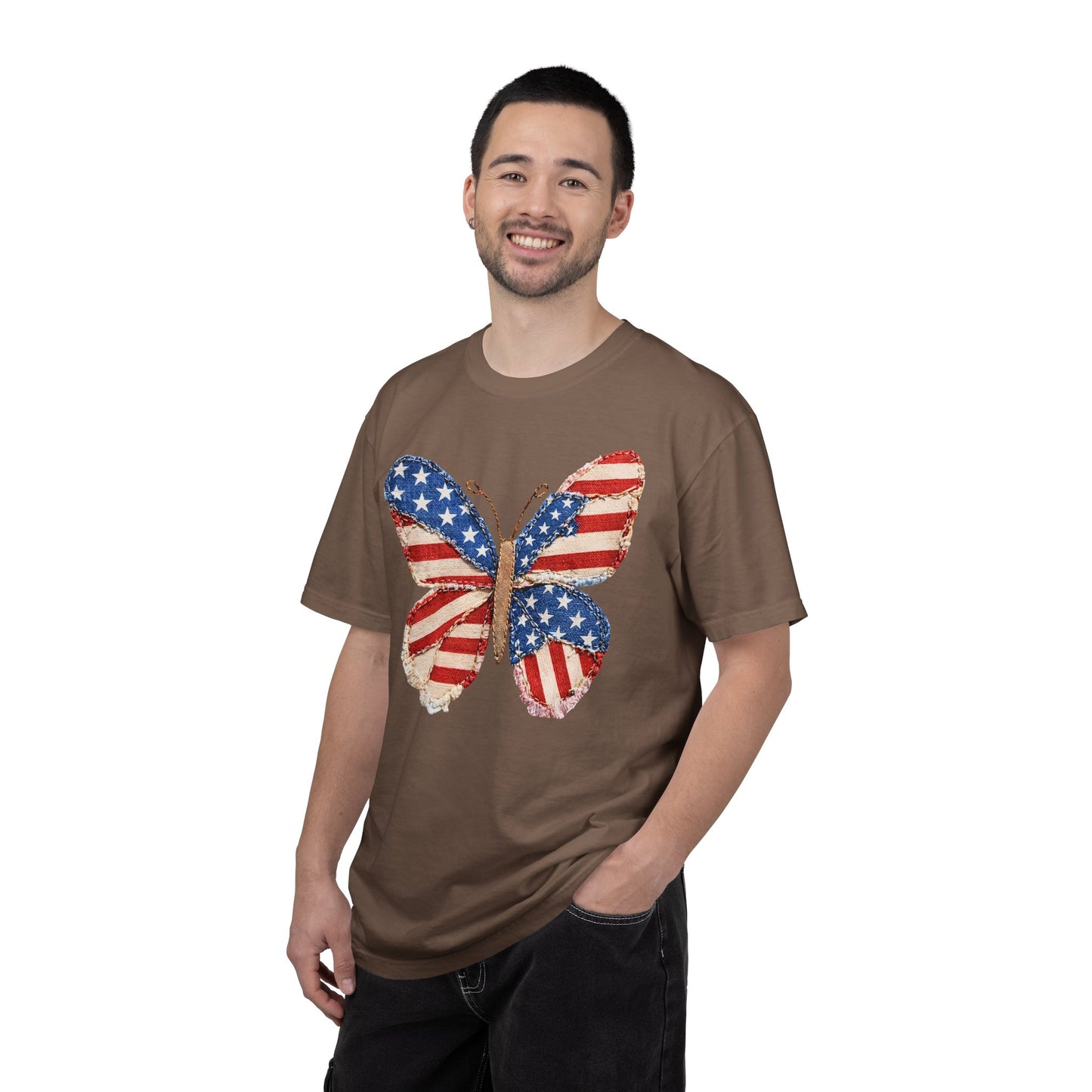 4th of July Butterfly Shirt • Patriotic Butterfly Tee • Vintage Americana Red White Blue Graphic