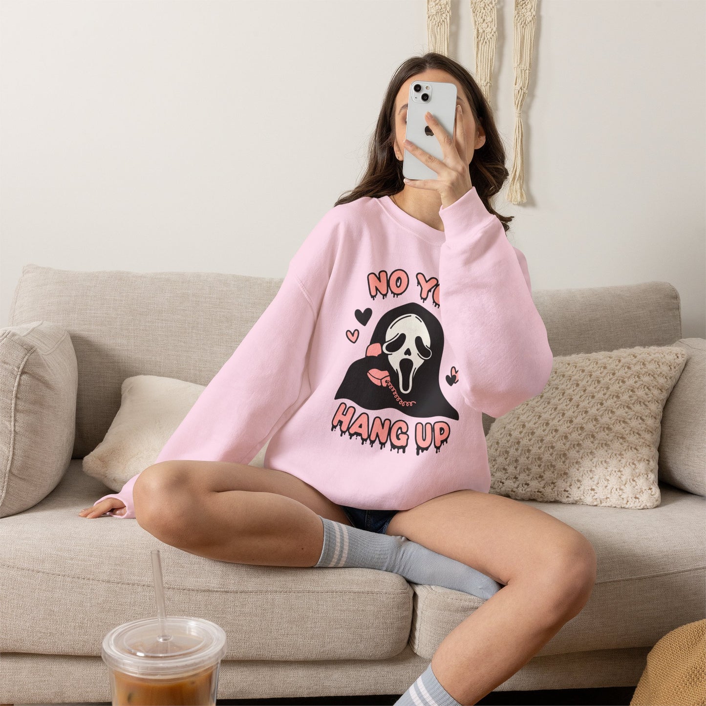 Scream Face "No You Hang Up" Crewneck Sweatshirt