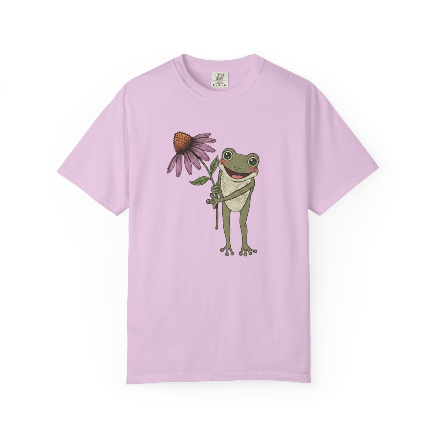 Spring Cottage Frog Tee • Whimsical Garden Wildflower T-shirt • Cottagecore Floral Tshirt