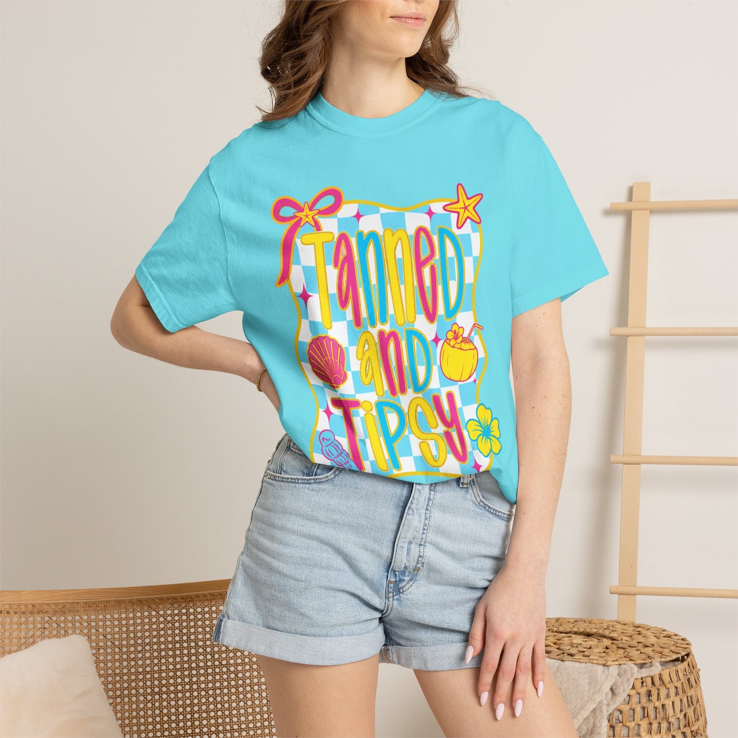 Tanned and Tipsy Shirt • Beach Vacation Graphic Tee • Summer Beach Girl Shirt • Tropical Summer Outfit