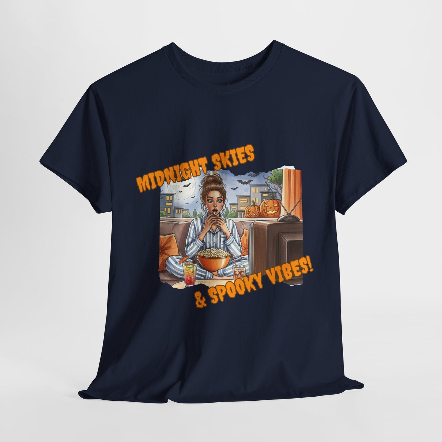 Spooky Vibes Graphic Tee – Soft Cotton Blend Halloween T-Shirt for Everyday Comfort
