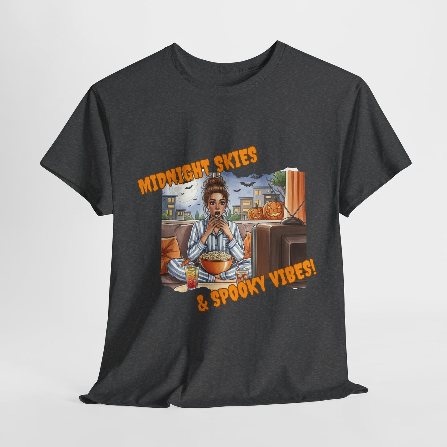 Spooky Vibes Graphic Tee – Soft Cotton Blend Halloween T-Shirt for Everyday Comfort