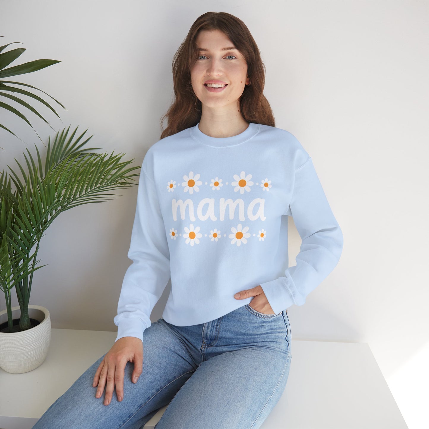 Retro Daisy Mama Crewneck • Floral Mama Sweatshirt • Cozy Motherhood Gift • Boutique Mom Pullover