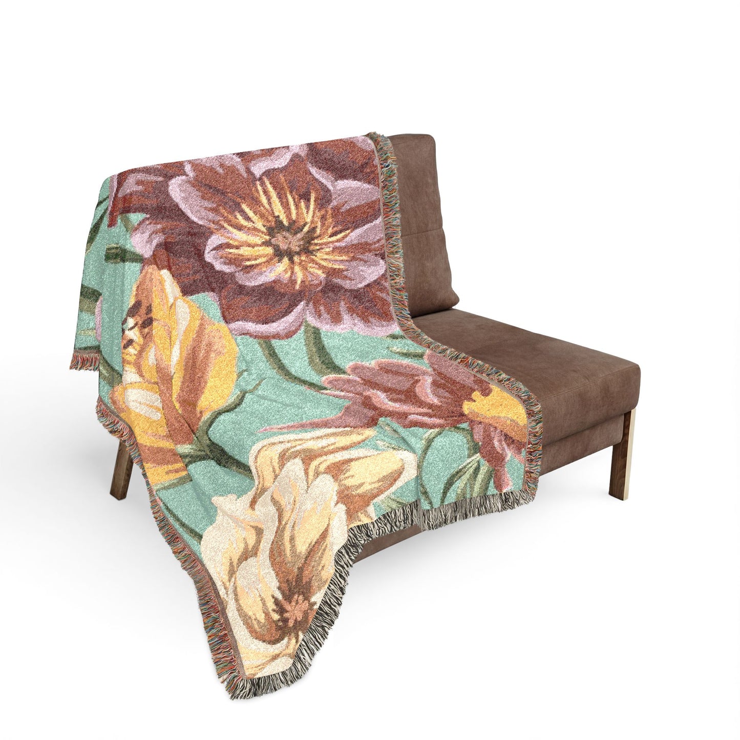 Floral Tulip Woven Blanket — Cozy Garden Throw