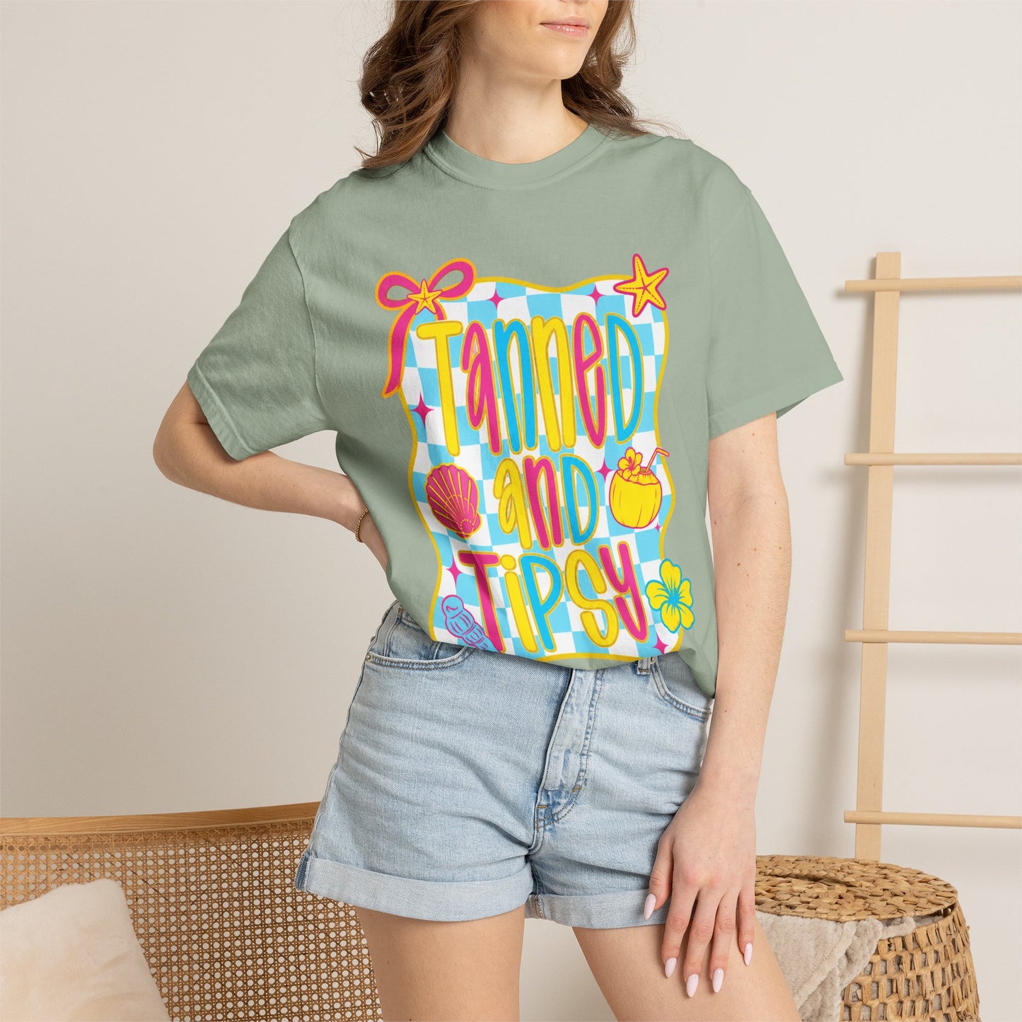 Tanned and Tipsy Shirt • Beach Vacation Graphic Tee • Summer Beach Girl Shirt • Tropical Summer Outfit