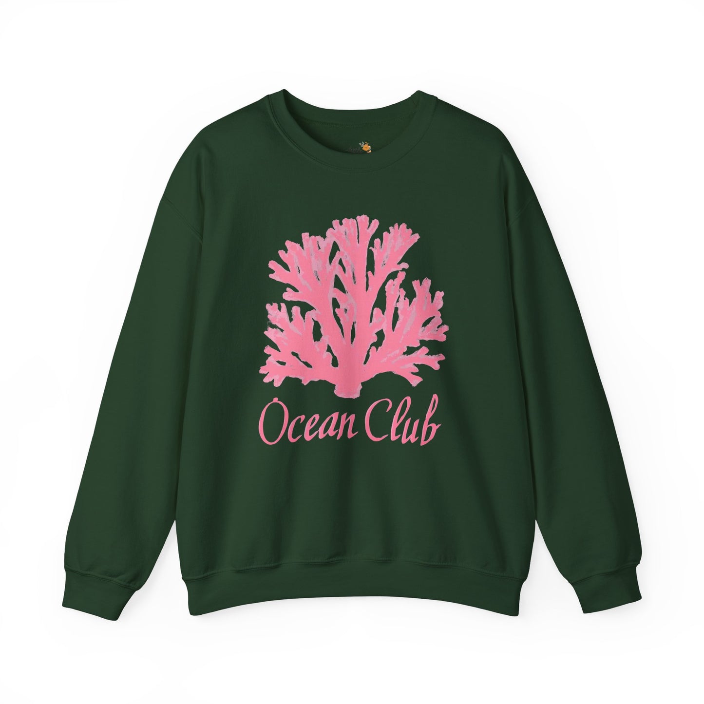 Ocean Club Crewneck • Coastal Summer Sweatshirt • Pink Coral Beach Vacation Pullover • Resort Style