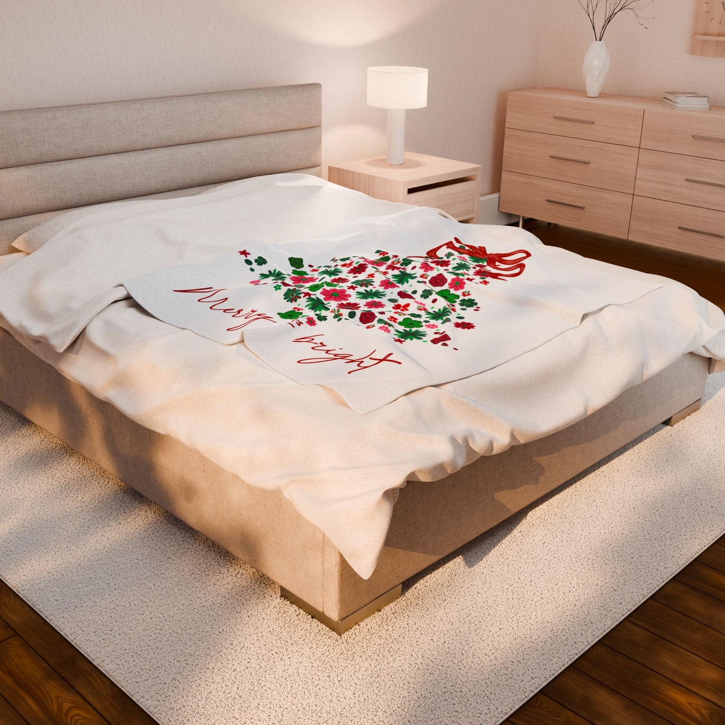 Merry & Bright Christmas Plush Blanket