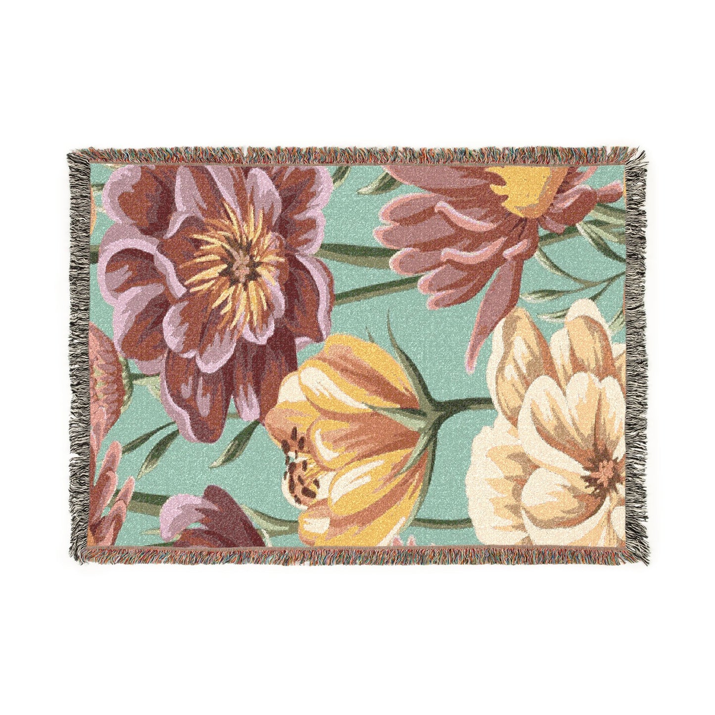 Floral Tulip Woven Blanket — Cozy Garden Throw