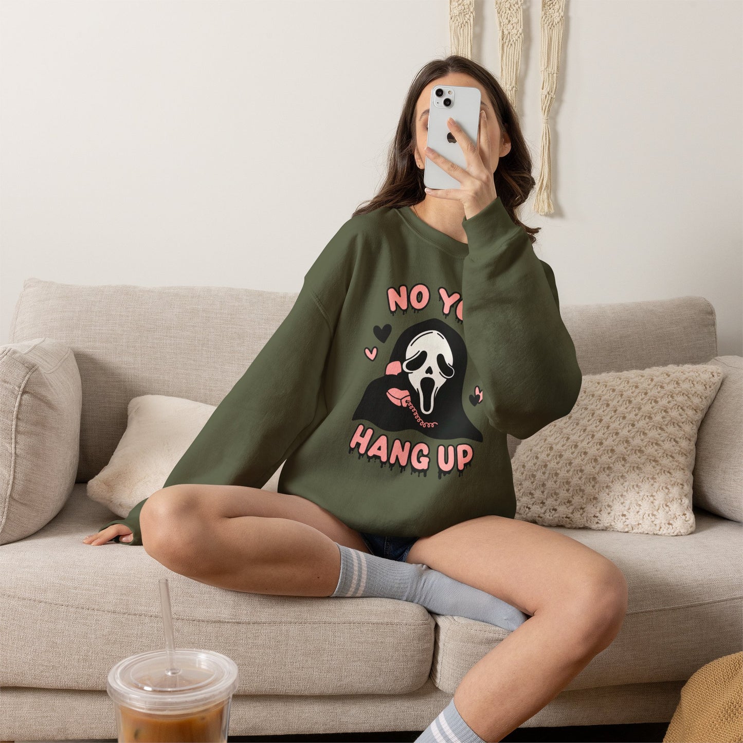 Scream Face "No You Hang Up" Crewneck Sweatshirt