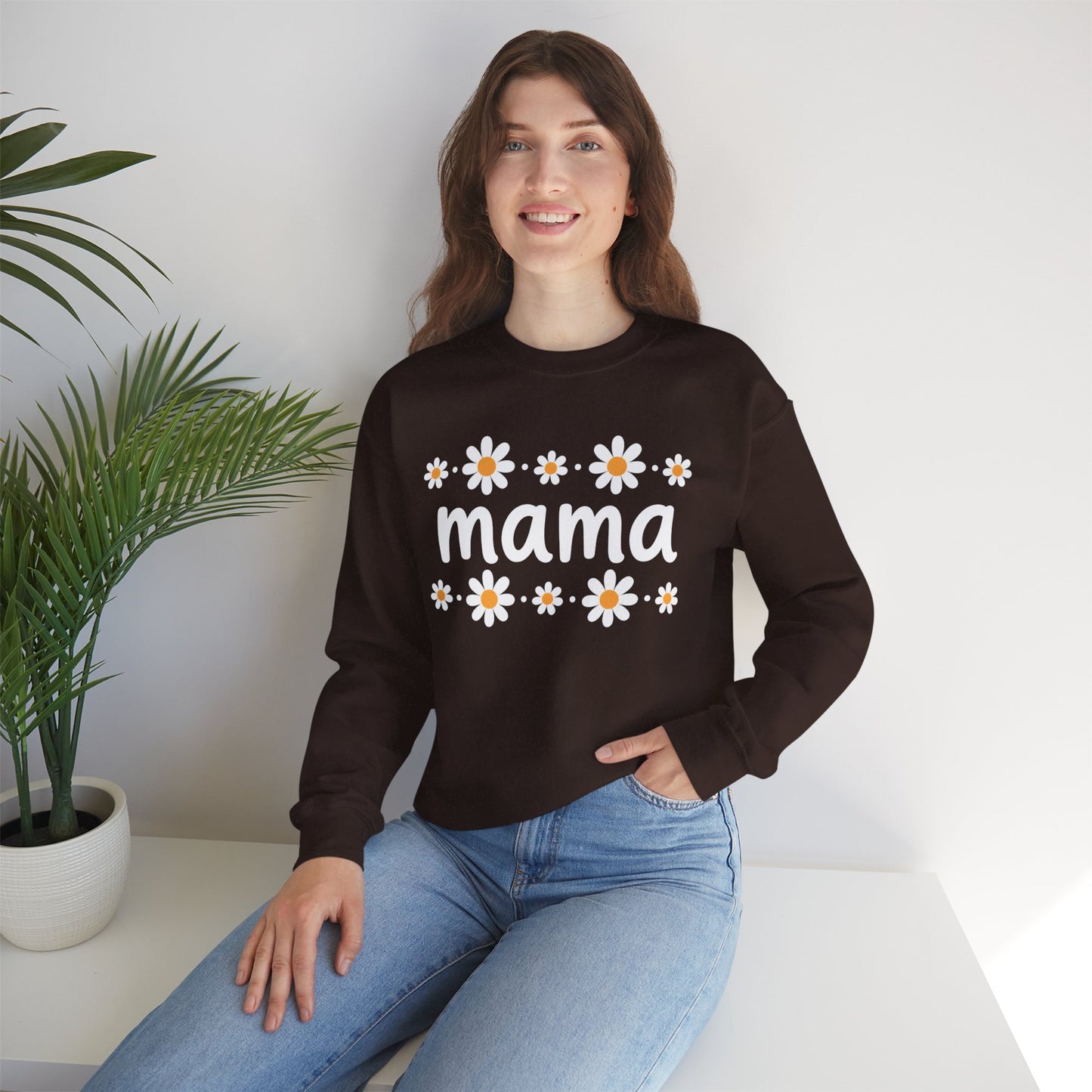 Retro Daisy Mama Crewneck • Floral Mama Sweatshirt • Cozy Motherhood Gift • Boutique Mom Pullover