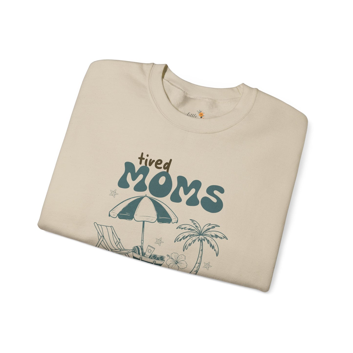 Tired Moms Summer Club Crewneck • Beach Vacation Mom Sweatshirt • Pool Day Mama Cozy Sweatshirt
