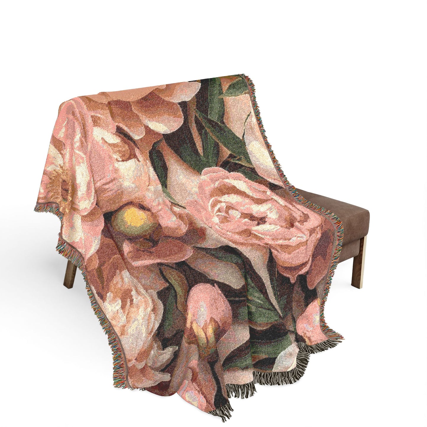 Pink Peony Blanket — Cozy Textured Throw for Home & Living