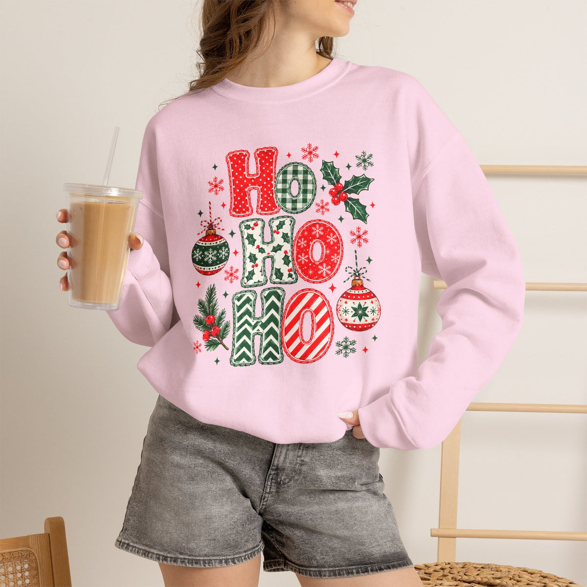 Ho Ho Ho Christmas Sweatshirt, Retro Christmas Crewneck, Gildan Holiday Sweatshirt, Festive Christmas Sweater, Christmas Gift