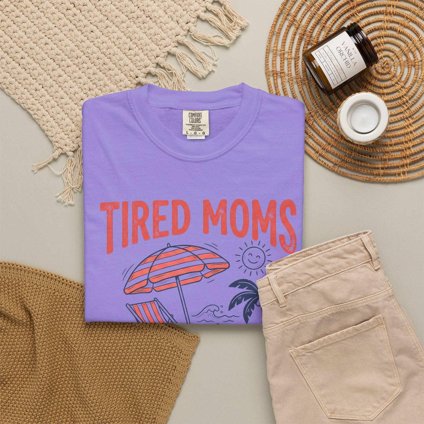 Tired Moms Summer Club Beach Graphic Tee • Summer Mom Shirt • Pool Day Mama Tee • Coastal Vacation Outfit
