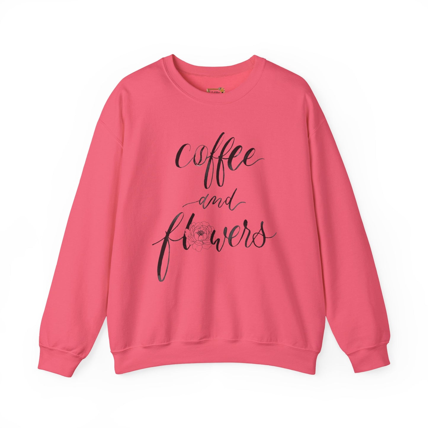 Coffee And Flowers Sweatshirt • Minimal Script Floral Design • Moody Neutral Aesthetic • Cozy Everyday Style • Unisex Pullover
