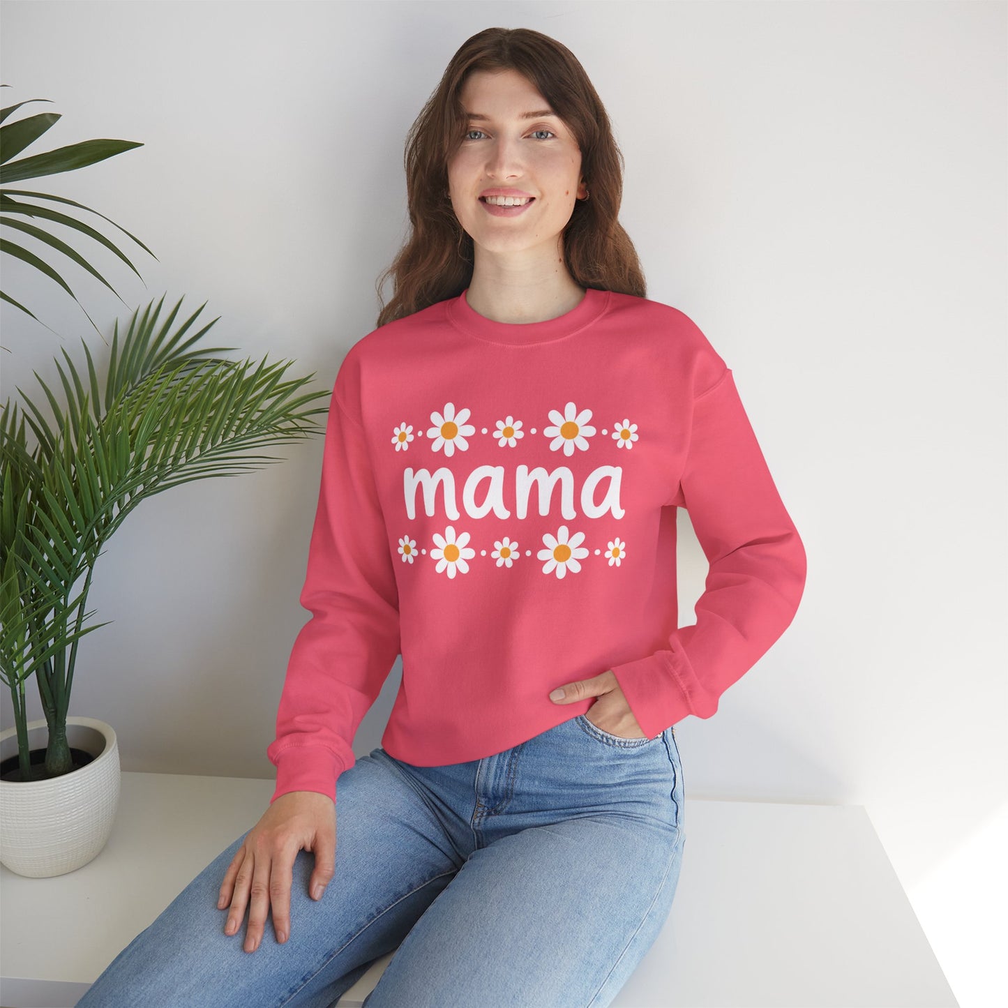 Retro Daisy Mama Crewneck • Floral Mama Sweatshirt • Cozy Motherhood Gift • Boutique Mom Pullover