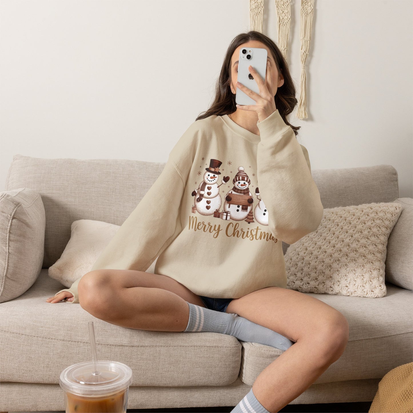 Christmas Snowman Crewneck Sweatshirt – Merry Christmas Holiday Pullover