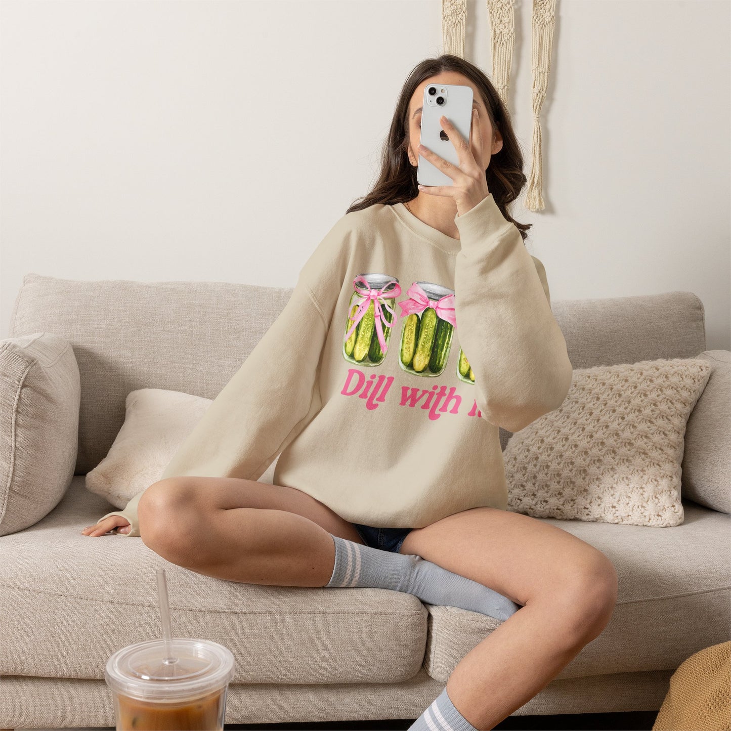 Dill With It Sweatshirt — Funny Pickle Jar Crewneck