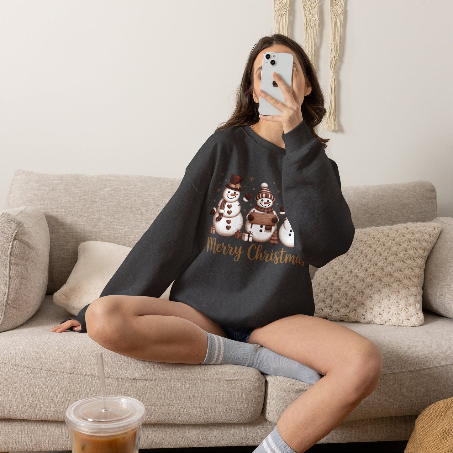 Christmas Snowman Crewneck Sweatshirt – Merry Christmas Holiday Pullover