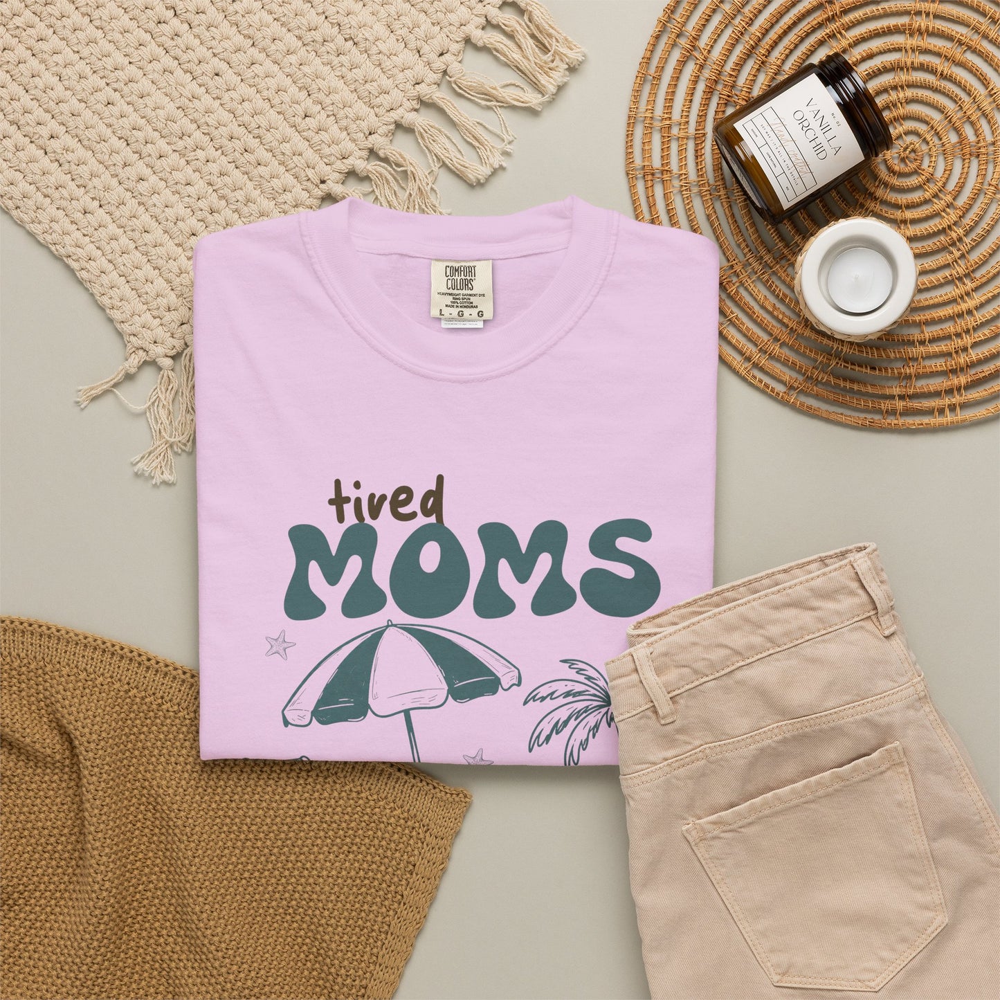 Tired Moms Summer Club Beach Mom Graphic Tee • Summer Vacation Shirt • Pool Day Mama Outfit • Coastal Summer Tee