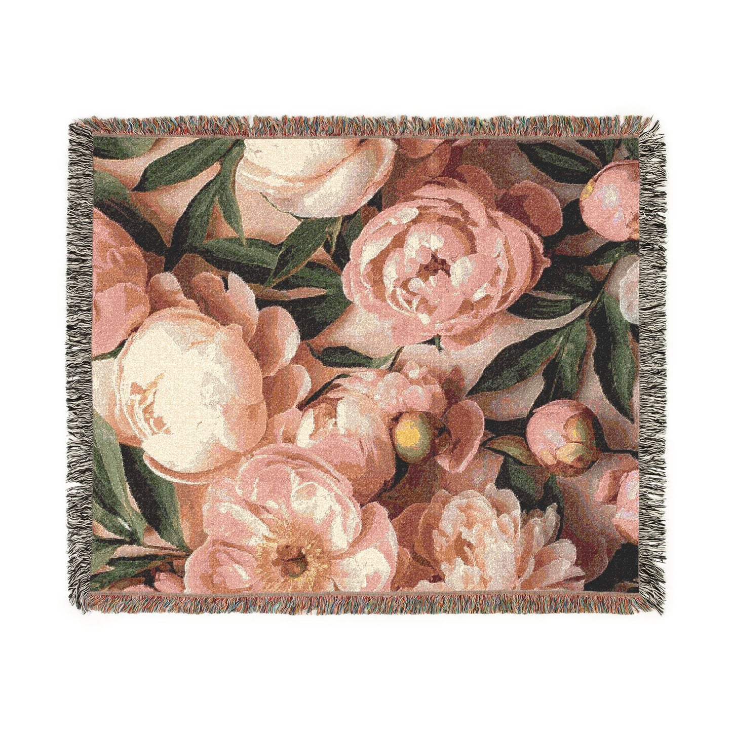 Pink Peony Blanket — Cozy Textured Throw for Home & Living