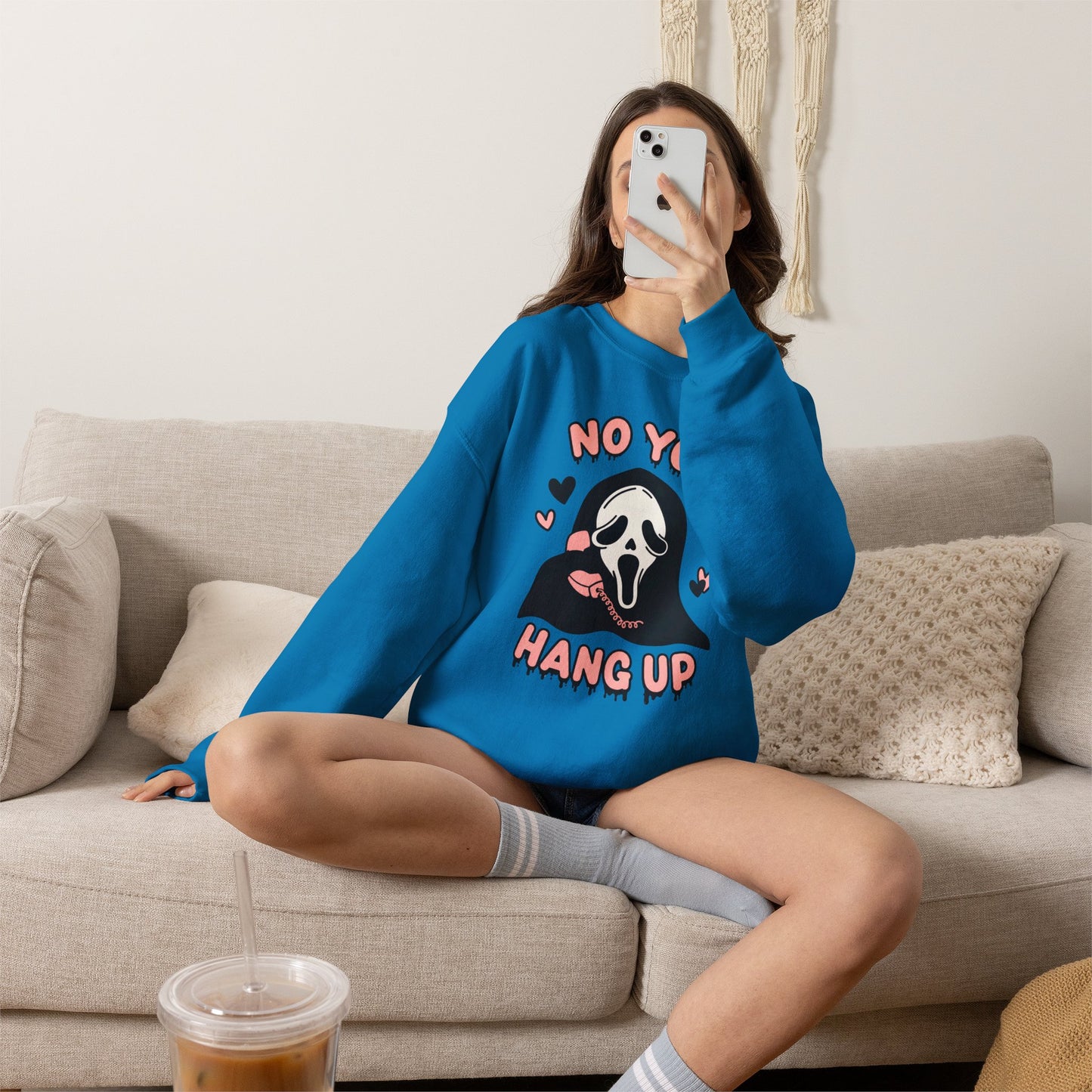 Scream Face "No You Hang Up" Crewneck Sweatshirt