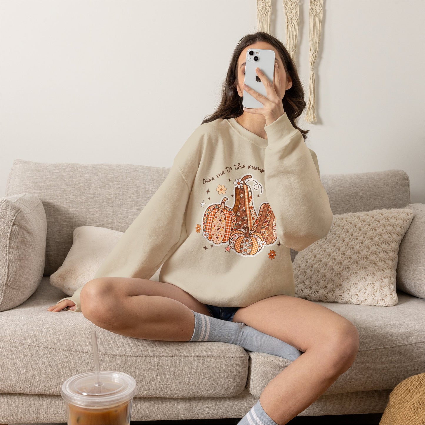 Pumpkin Patch Gourd Crewneck Sweatshirt – "Take Me to the Pumpkin Patch" Fall Pullover