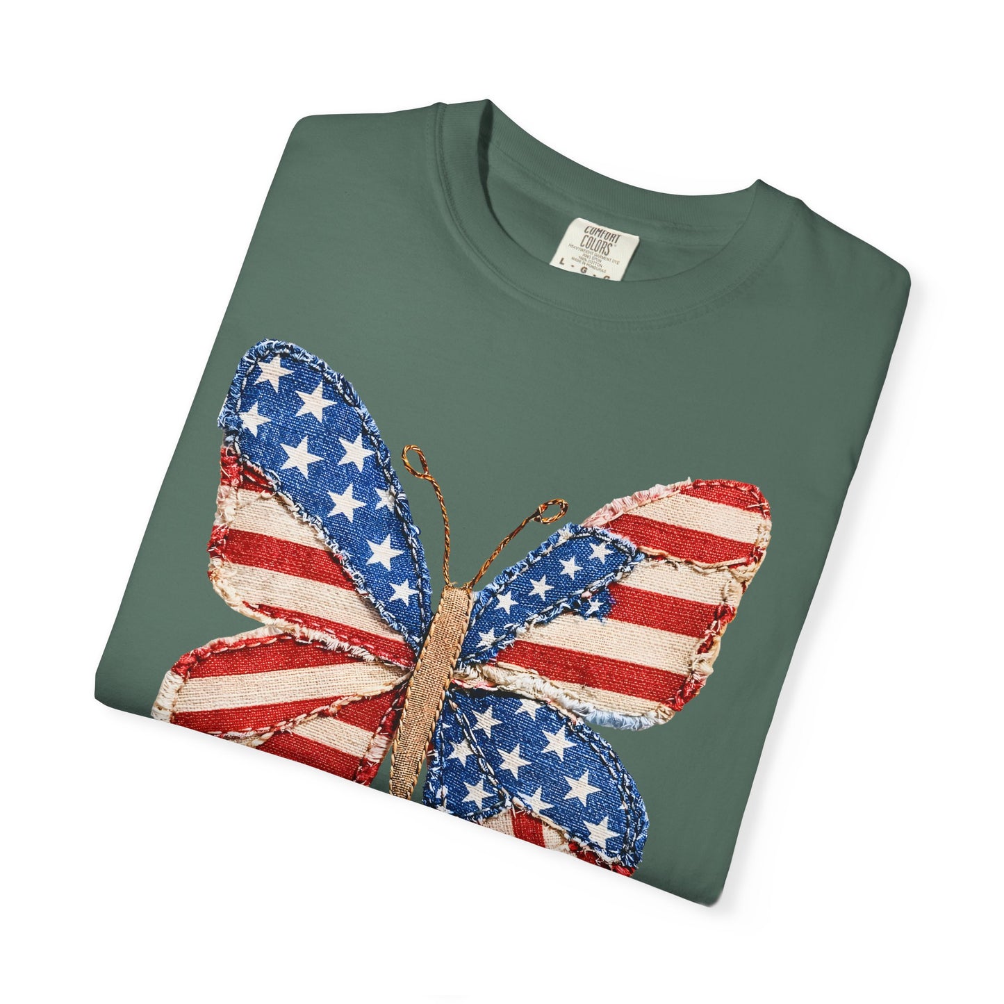 4th of July Butterfly Shirt • Patriotic Butterfly Tee • Vintage Americana Red White Blue Graphic