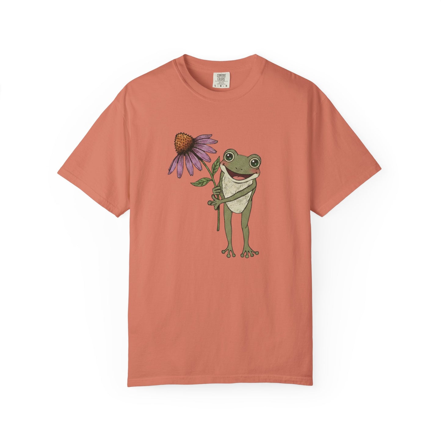 Spring Cottage Frog Tee • Whimsical Garden Wildflower T-shirt • Cottagecore Floral Tshirt