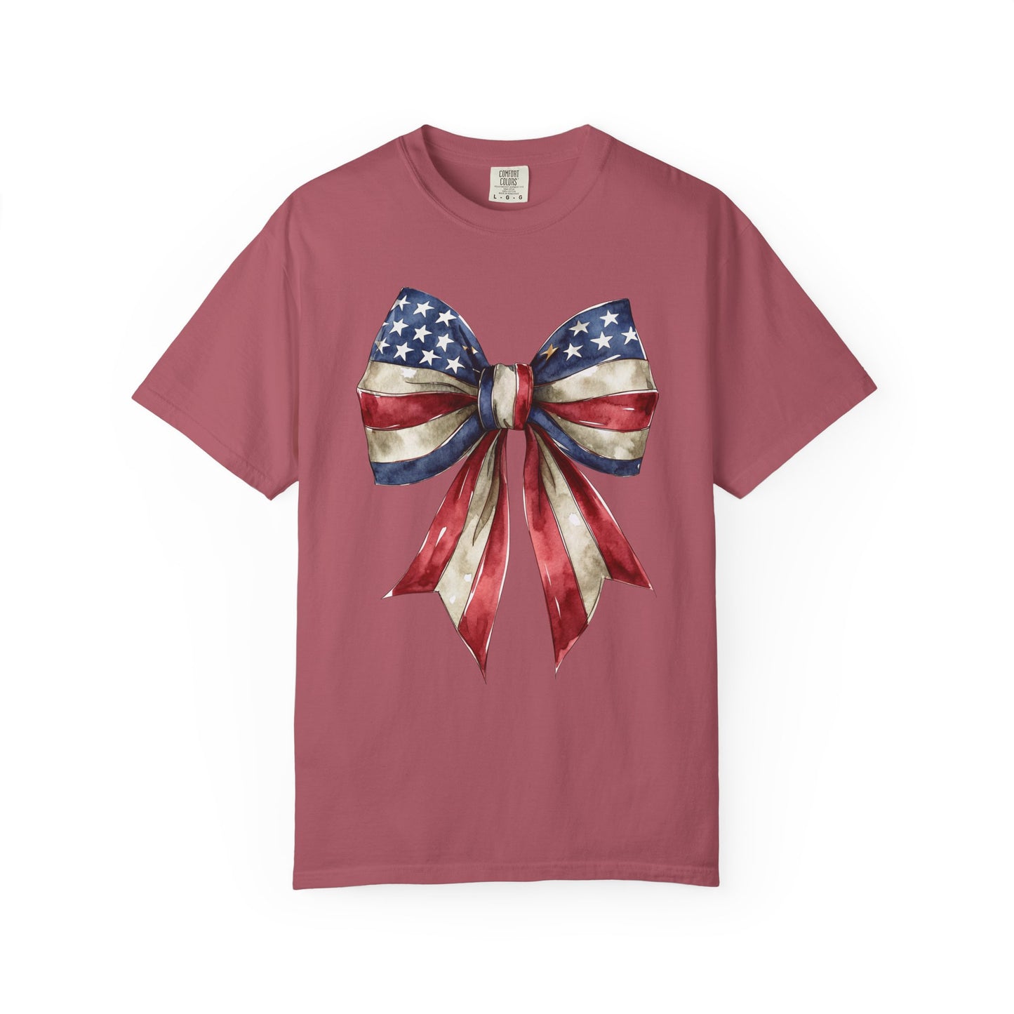 Red White Blue Coquette Bow T-Shirt • 4th of July Tee • American Flag Design Shirt
