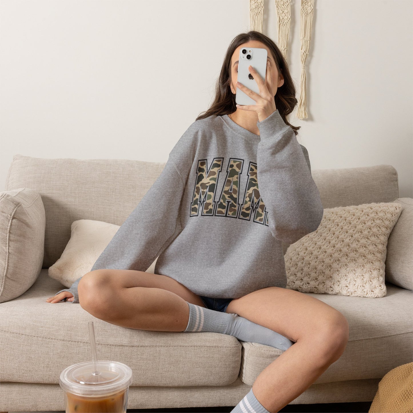 Mama Camo Crewneck Sweatshirt – Camouflage Graphic Mama Pullover, Mother's Day Gift
